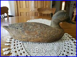 Vintage Ben Schmidt St Clair Flats Mallard Hen Hollow Decoy Duck Carved Feathers