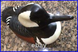 Vintage Big Sky Carvers Hooded Merganser duck decoy 13 signed
