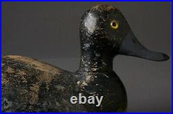 Vintage Bluebill Drake Duck Decoy By Unknown Wisconsin Carver