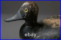 Vintage Bluebill Drake Duck Decoy By Unknown Wisconsin Carver