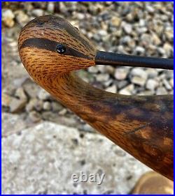 Vintage Byron E. Bruffee Hand Carved Wood Shore Bird Decoy Massachusetts