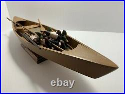 Vintage Cajun Pirouge Hunting Boat Model Replica, Duck Decoys, Canvasback