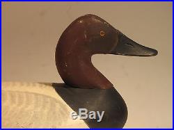 Vintage Canvasback Drake Duck Decoy by Henry Lockard ca. 1920's Gibson paint