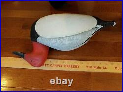 Vintage Canvasback Duck Decoy- Signed-Glass Eyes Hunting- Collectable