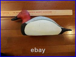 Vintage Canvasback Duck Decoy- Signed-Glass Eyes Hunting- Collectable