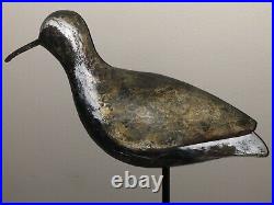 Vintage Carved Black Bellied Plover Wood Bird Shorebird Decoy Nail Bill