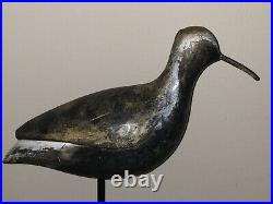 Vintage Carved Black Bellied Plover Wood Bird Shorebird Decoy Nail Bill