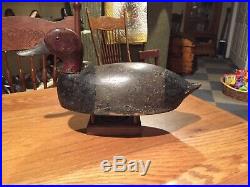 Vintage Carved Drake Redhead Duck Decoy Ex Scratch Op Very Hollow Bottom Board