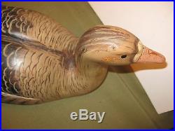 Vintage Carved Wood Wooden large 21 Goose Duck