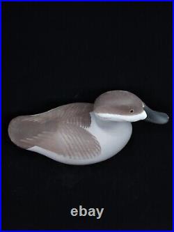 Vintage Charles Jobes Working Decoy Duck with Stand SIGNED