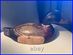 Vintage Collectible Mallard Decoy Duck Hand Carved 1970s Temecula Stamped 15