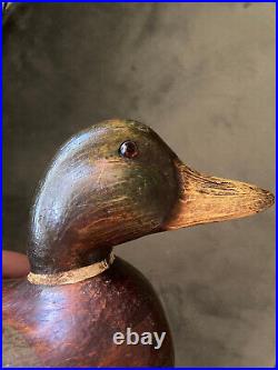 Vintage Collectible Mallard Decoy Duck Hand Carved 1970s Temecula Stamped 15