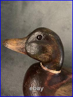 Vintage Collectible Mallard Decoy Duck Hand Carved 1970s Temecula Stamped 15