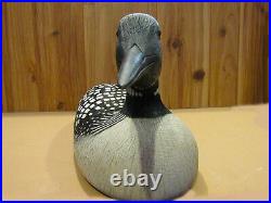 Vintage Common Loon Hand Carved Decorative Decoy by Danny Lee Heuer Original