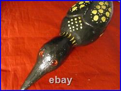 Vintage Dfd Perkins Duluth Fish Decoy Wood Duck Loon Glass Eyes Handcrafted