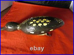 Vintage Dfd Perkins Duluth Fish Decoy Wood Duck Loon Glass Eyes Handcrafted