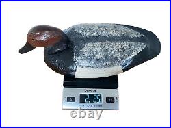 Vintage Drake Canvasback Solid Wood Carved Glass Eyes Duck Decoy