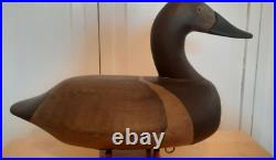 Vintage Duck Decoy Canvasback Hen John E Sturt Signed Maryland Branded Jes