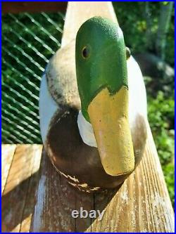 Vintage Duck Decoy Mallard Drake Signed M. Goode Kingston, Ontario, Canada