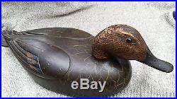 Vintage Duck Decoy Very Large Black Duck Charles Hart 1862 1960