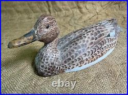 Vintage Duck Decoy by Louisiana Carver Felix Sunset Louisiana Solid Wood