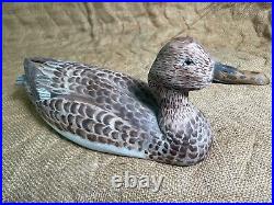 Vintage Duck Decoy by Louisiana Carver Felix Sunset Louisiana Solid Wood