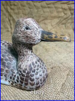 Vintage Duck Decoy by Louisiana Carver Felix Sunset Louisiana Solid Wood