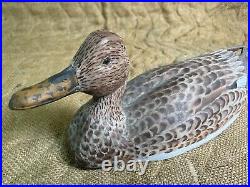 Vintage Duck Decoy by Louisiana Carver Felix Sunset Louisiana Solid Wood