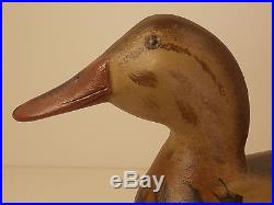 Vintage Elliston Illinois River Mallard Duck Decoy Pair Restored