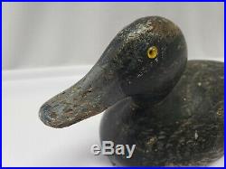 Vintage Evans Bluebill Duck Decoy Original Paint Working Bird Glass Eyes