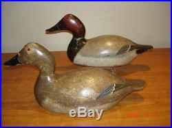 Vintage Evans Mammoth Hollow Canvasback Rigmate Pair Wisconsin Duck Decoys