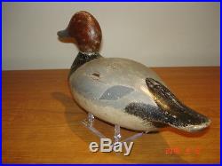 Vintage Evans Standard Solid Redhead Drake Wisconsin Duck Decoy