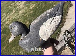 Vintage Frank Schmidt Michigan Carved Working Duck Decoy Bluebill Drake