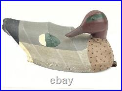 Vintage Green Wing Teal Decoy, Canvas over Wire By Artist William Moseley