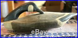 Vintage Hand Carved Canada Goose Sleeper Decoy Used on Connecticut River Duck