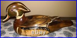 Vintage Hand Carved Duck Decoy Wood duck Drake EXCELLENT CONDITION