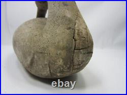 Vintage Hand Carved One Piece Wooden Canadian Goose Decoy