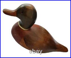 Vintage Hand Carved & Painted Wood Duck Decoy Signed Bob May 1981