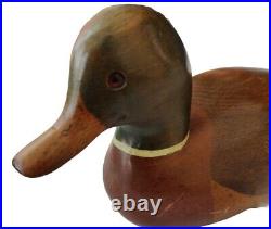 Vintage Hand Carved & Painted Wood Duck Decoy Signed Bob May 1981