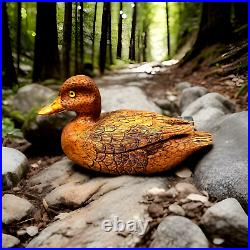 Vintage Hand-Carved Wooden Duck Decoy By R. Rials 1986