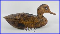 Vintage Hand Carved Wooden Duck Decoy Signed By Artist