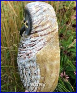 Vintage Hand Carved Wooden Owl. (old Duck Decoy Body)