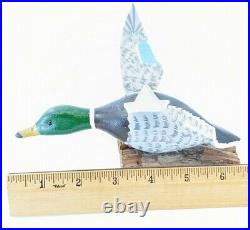Vintage Hand Painted Carved Mallard Drake Duck Decoy Signed Herb Daisey Sr