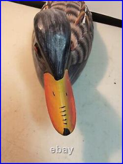 Vintage Hand Painted Wooden Duck Decoy