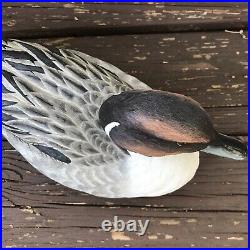 Vintage Hand Sculpted? & Painted Wing Pintail DUCK DECOY Glass Eye Art Piece