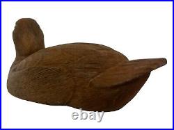 Vintage Handcarved Wooden Duck Decoy Beautiful and Heavy Dark Brown
