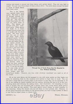 Vintage Herter's Model Perfect Crow Decoy, Hardwood Beak, Excellent Condition