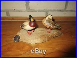 Vintage Horace Crandall California Wood Carved Mini Mallard Duck Decoys Rare