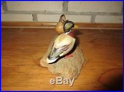 Vintage Horace Crandall California Wood Carved Mini Mallard Duck Decoys Rare