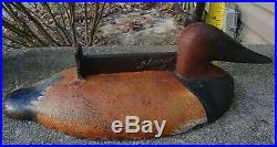 Vintage Htf John Wright Cast Iron Canvasback Sink Box Sty Duck Decoy Boot Scrape